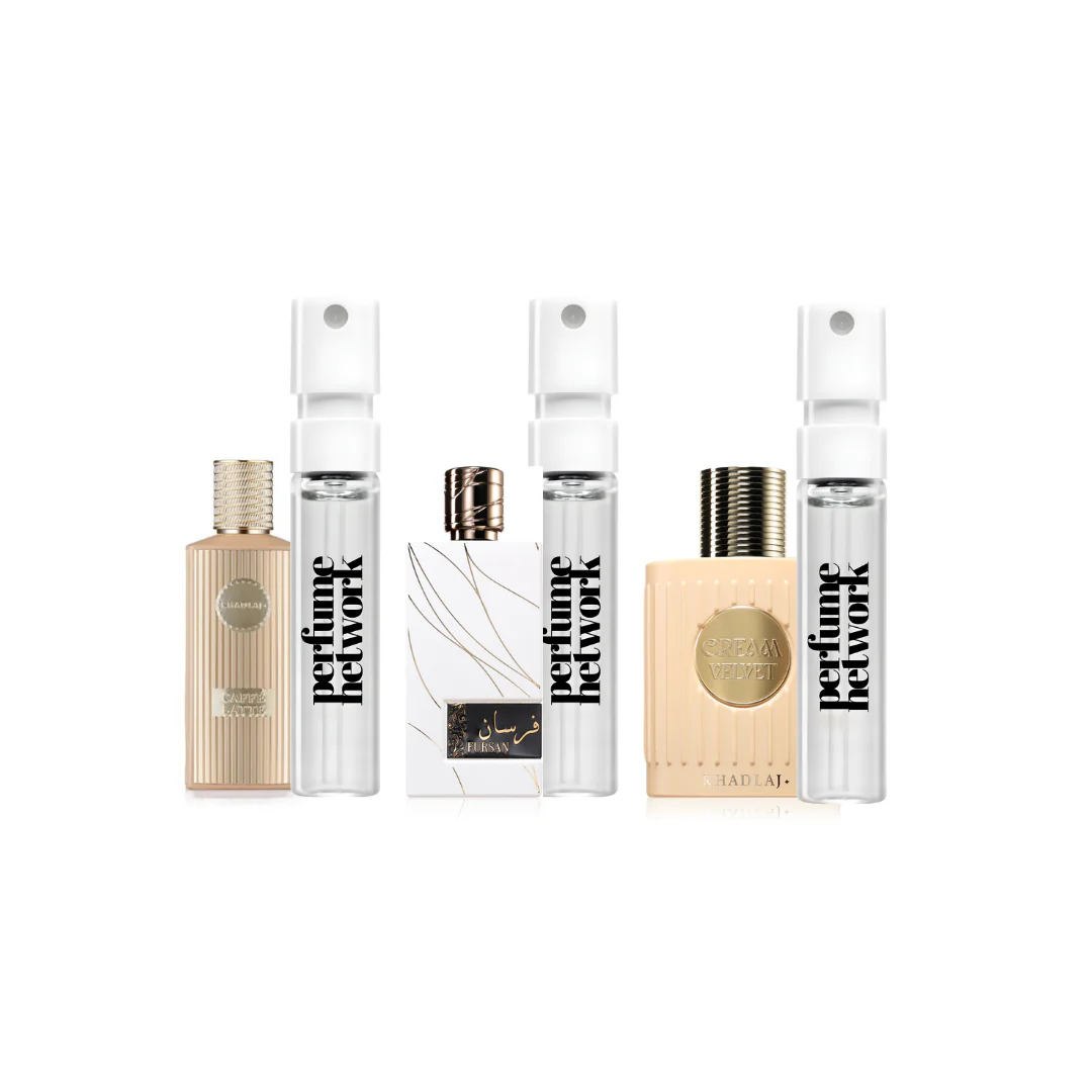 Khadlaj Women Sampling Set ( Cream Velvet,Caffe Latte, Fursan White) 3 x 1ml