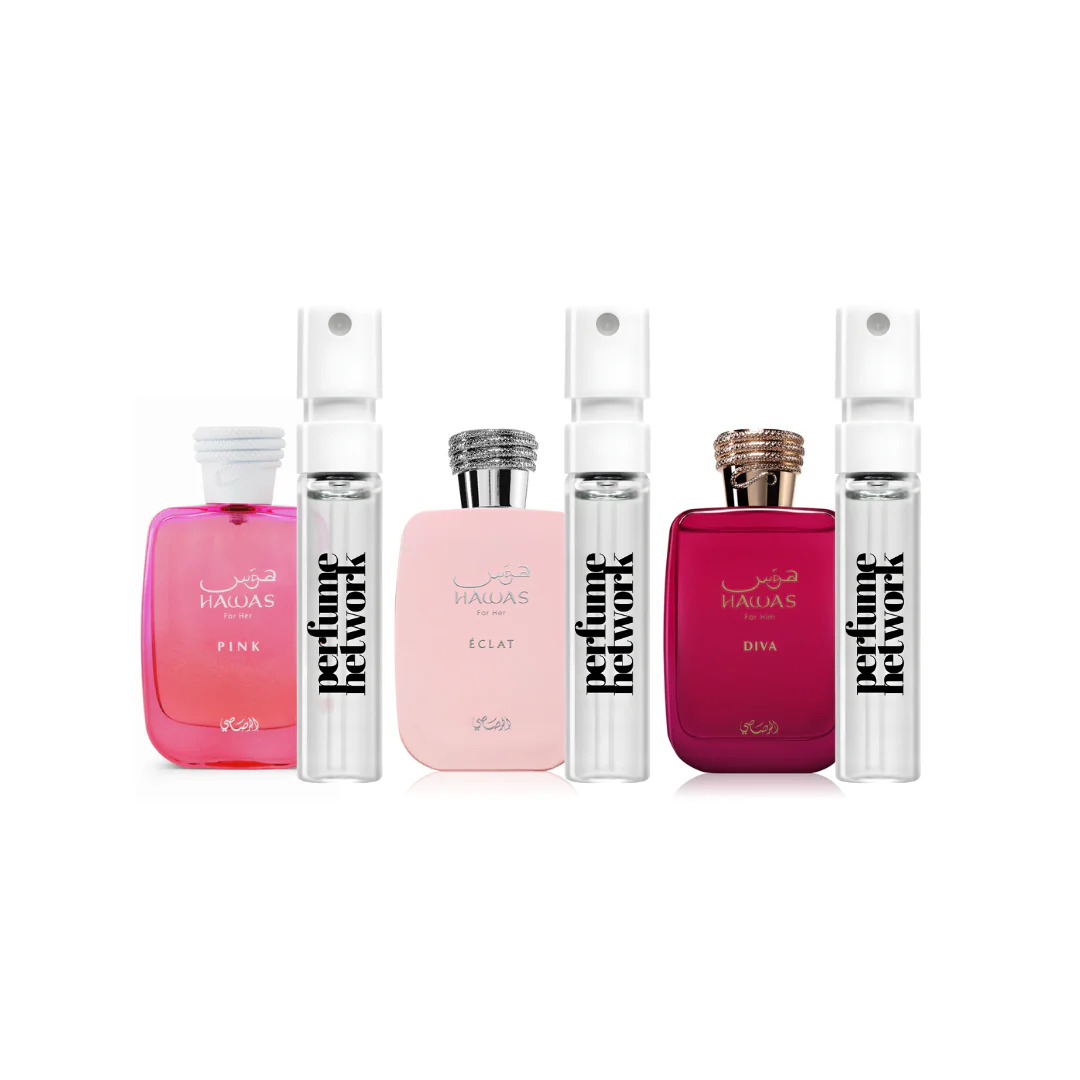 Lattafa Hawas Femme Sampling Set( Diva, Eclat, Pink) 3 x 1ml
