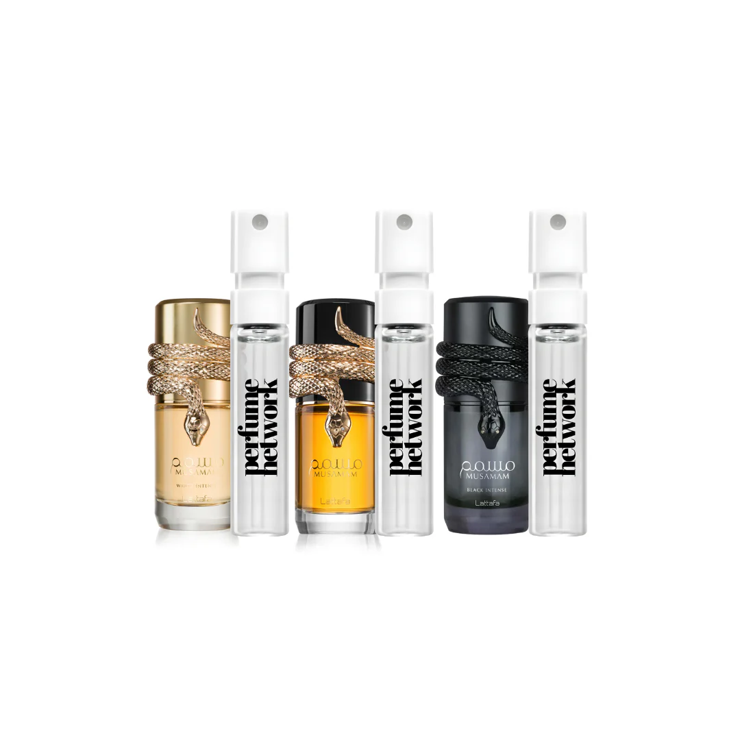 Lattafa Musamam Sampling Set ( Musamam, White Intense, Black Intense) 3 x 1ml